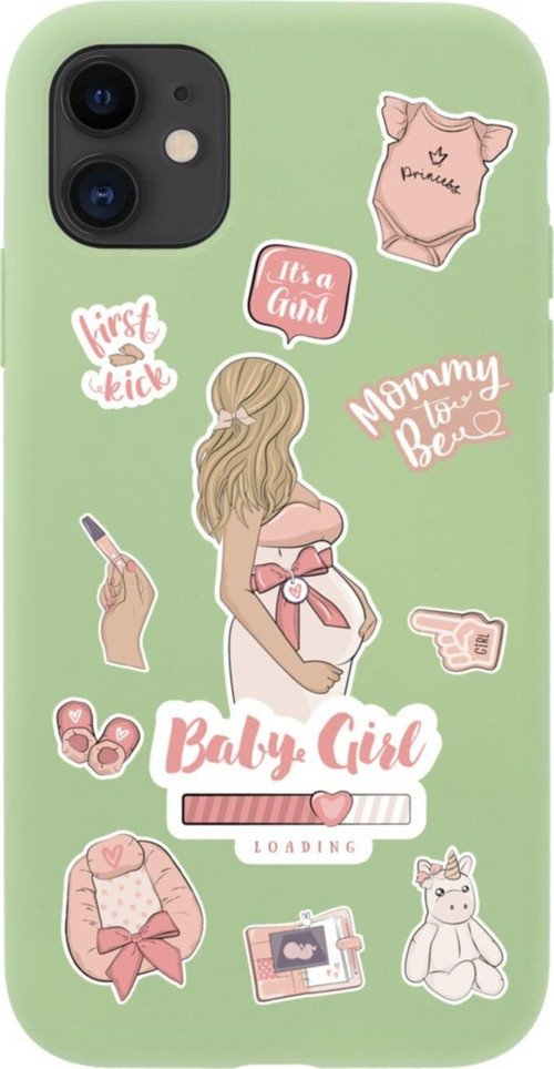 Iphone 11 Baby Girl Tasarımlı Yeşil Telefon Kılıfı