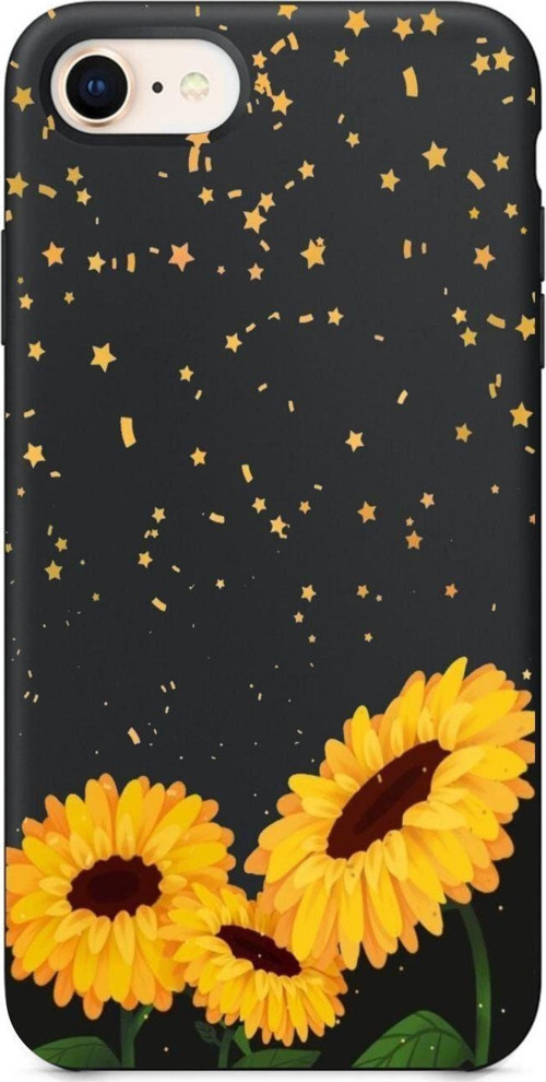 Papatya Tasarımlı İphone 6 Plus Siyah Telefon Kılıfı