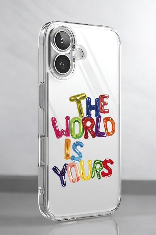 İphone 16 Uyumlu The World Desenli Premium Silikonlu Şeffaf Telefon Kılıfı