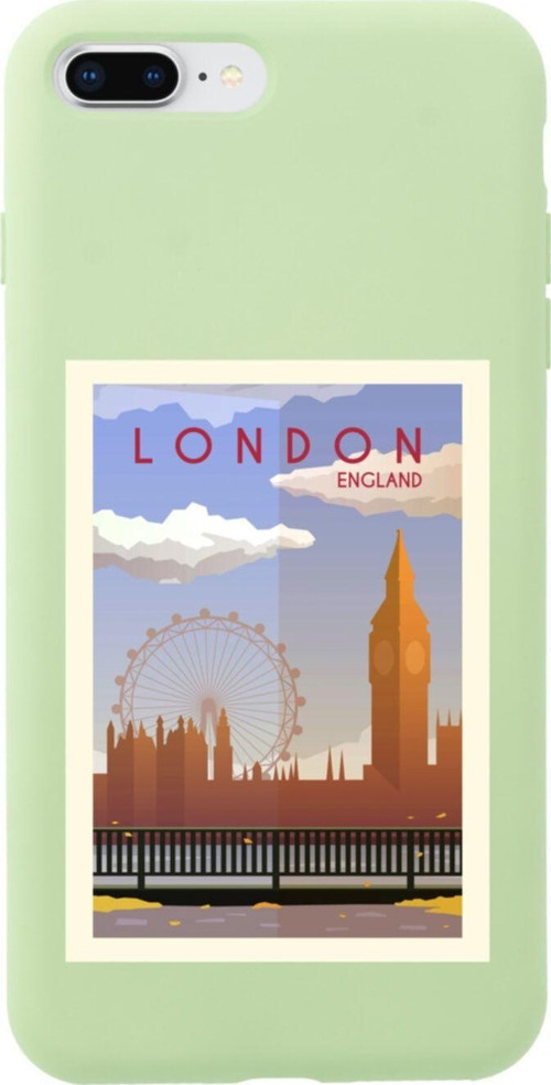 İphone 8 Plus London Tasarımlı Yeşil Telefon Kılıfı