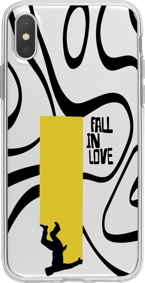 İphone Xs Fall In Love Premium Şeffaf Silikon Kılıf