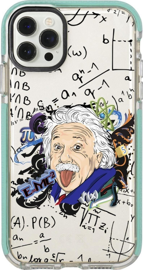 Iphone 12 Pro Max Einstein In Formula Desenli Candy Bumper Silikonlu Telefon Kılıfı