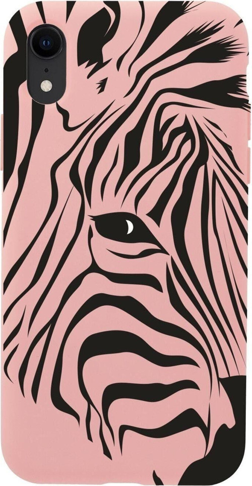 İphone Xr Zebra Head Tasarımlı Pembe Telefon Kılıfı