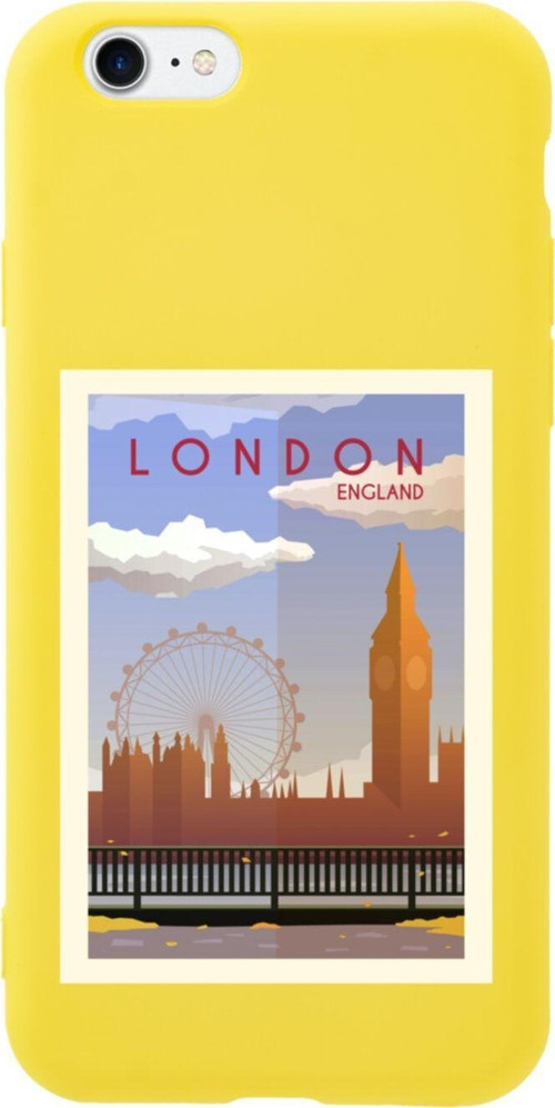 İphone 7 London Tasarımlı Sarı Telefon Kılıfı