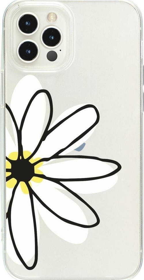 İphone 15 Pro Papatya Desenli Şeffaf Telefon Kılıfı