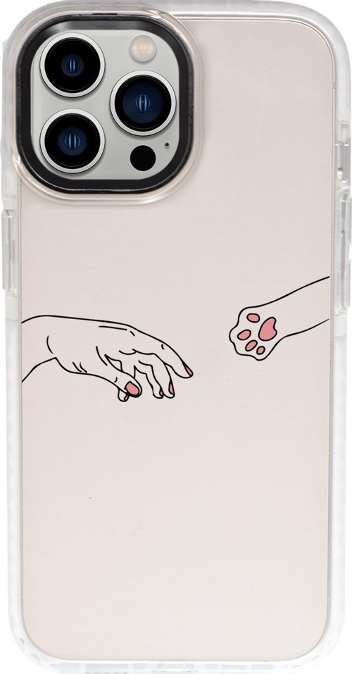 İphone 15 Pro Max Uyumlu Hand And Paw Desenli Candy Bumper Darbe Emci Silikonlu Telefon Kılıfı
