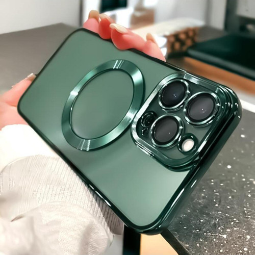 İphone 14 Pro Logo Detaylı Lens Korumalı Renkli Çerçeve Detaylı Şeffaf Silikon Kılıf Mchzr