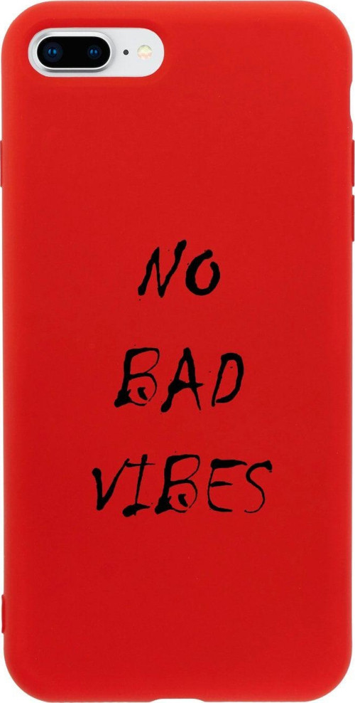 İphone 7 Plus No Bad Vibes Tasarımlı Kırmızı Telefon Kılıfı