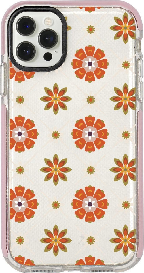 İphone 12 Pro Uyumlu Nostaljik Motifler Desenli Candy Bumper Silikonlu Telefon Kılıfı