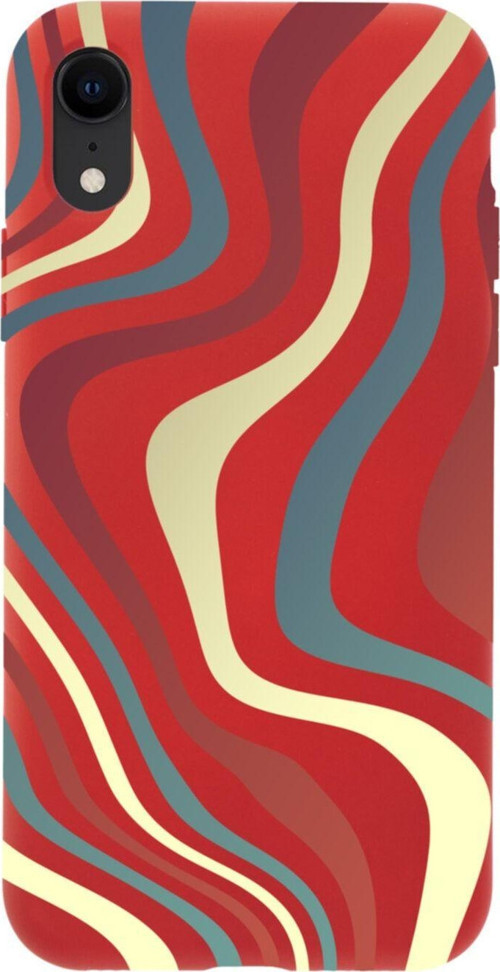 İphone Xr Color Mix Tasarımlı Kırmızı Telefon Kılıfı