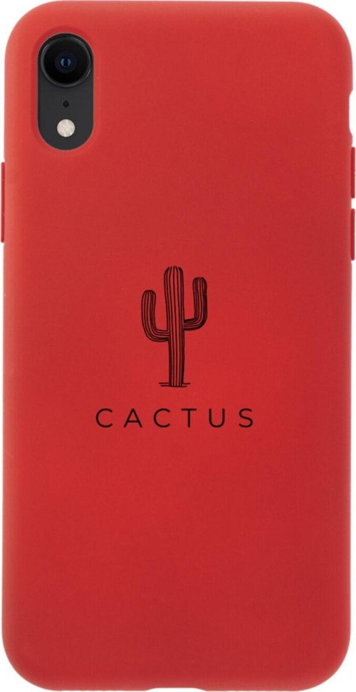 İphone Xr Cactus Tasarımlı Kırmızı Telefon Kılıfı