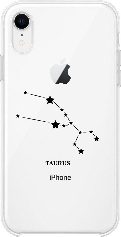 İphone Xr Boğa Yıldız Desenli Şeffaf Telefon Kılıfı
