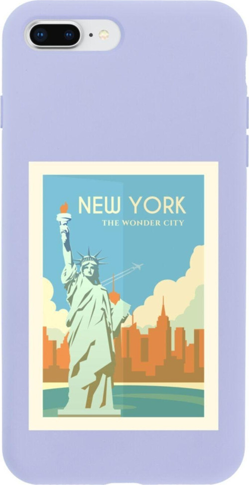 İphone 7 Plus New York Tasarımlı Lila Telefon Kılıfı