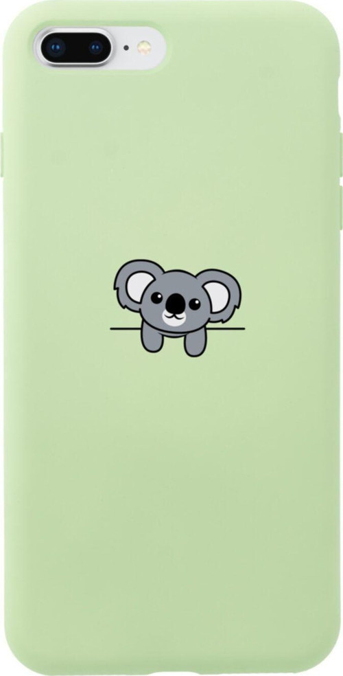 İphone 8 Plus Koala Tasarımlı Yeşil Telefon Kılıfı