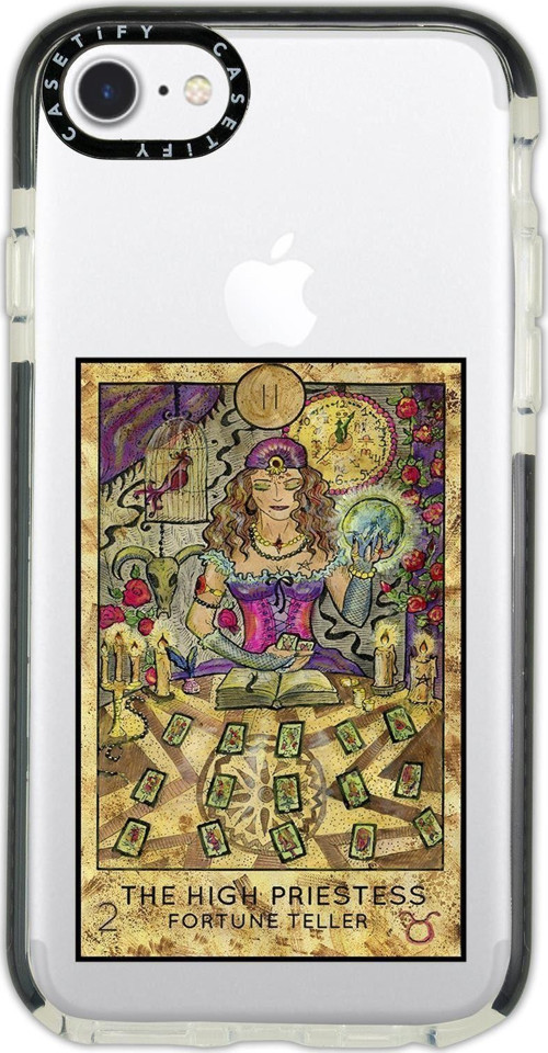 İphone 6 Casetify The High Priestess Desenli Anti Shock Premium Silikonlu Siyah Kenar Detaylı Telefo