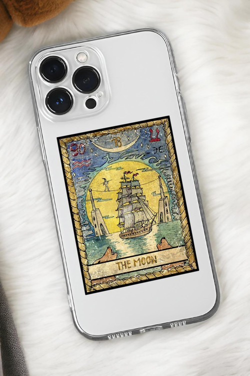 İphone 16 Pro Uyumlu The Moon Desenli Premium Silikonlu Şeffaf Telefon Kılıfı
