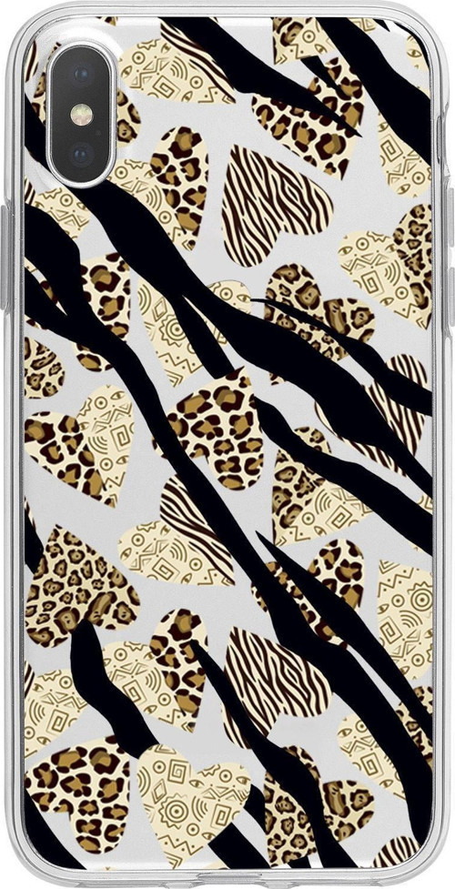İphone Xs Love Animals Premium Şeffaf Silikon Kılıf Beyaz Baskılı
