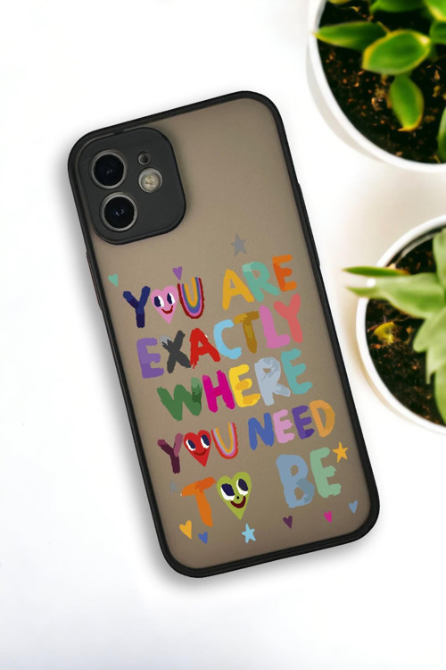 İphone 12 Uyumlu Need To Be Desenli Buzlu Şeffaf Lüx Telefon Kılıfı