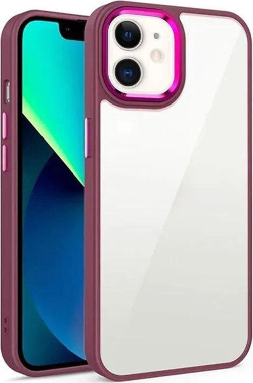 İphone 12 Uyumlu Renkli Nikelaj Krom Kamera Koruma Yükselti Detaylı Kılıf