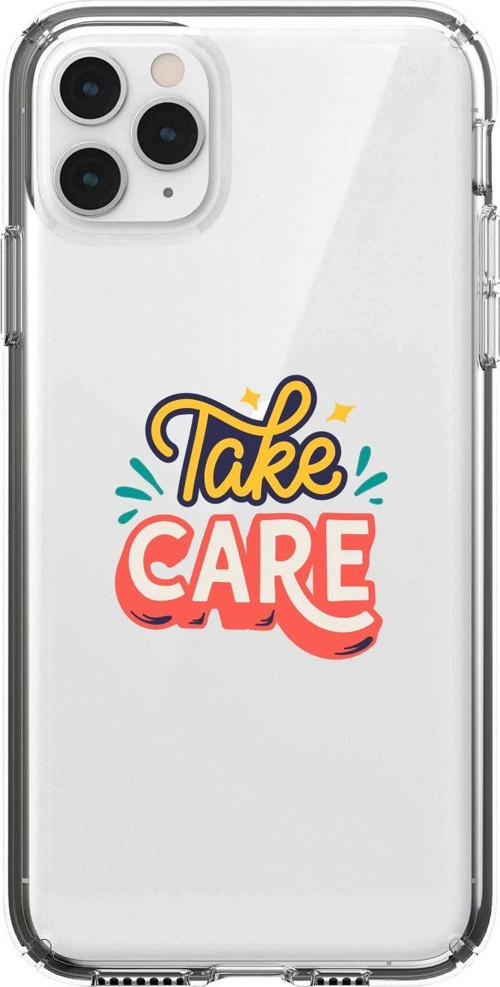 Iphone 11 Pro Dikkatli Ol Desenli Şeffaf Telefon Kılıfı