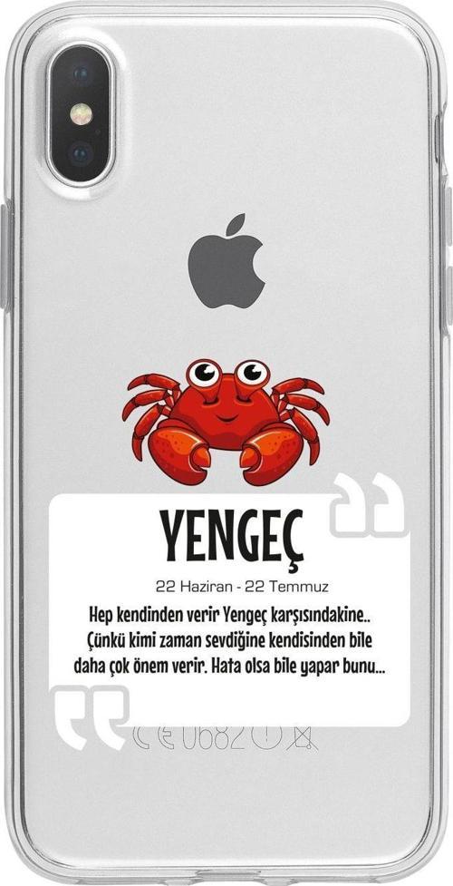 İphone Xs Yengeç Burcu Desenli Şeffaf Telefon Kılıfı