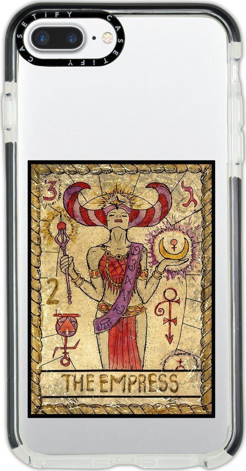 İphone 7 Plus Casetify The Empress Desenli Anti Shock Premium Silikonlu Siyah Kenar Detaylı Telefon