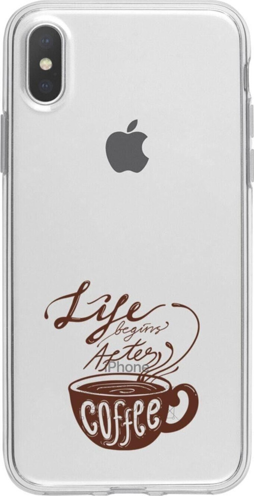 İphone Xs Max Coffee Şeffaf Telefon Kılıfı