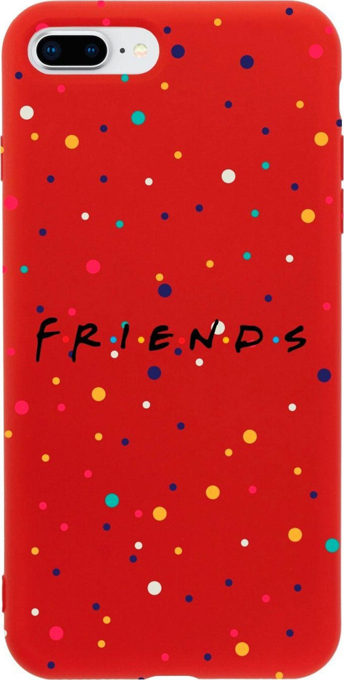 İphone 8 Plus Friends Tasarımlı Kırmızı Telefon Kılıfı