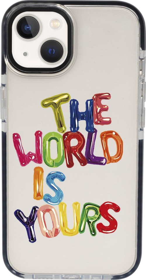 İphone 15 Uyumlu The World Desenli Candy Bumper Darbe Emci Silikonlu Telefon Kılıfı