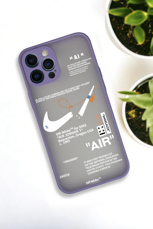 İphone 12 Pro Max Uyumlu Air Desenli Buzlu Şeffaf Lüx Telefon Kılıfı
