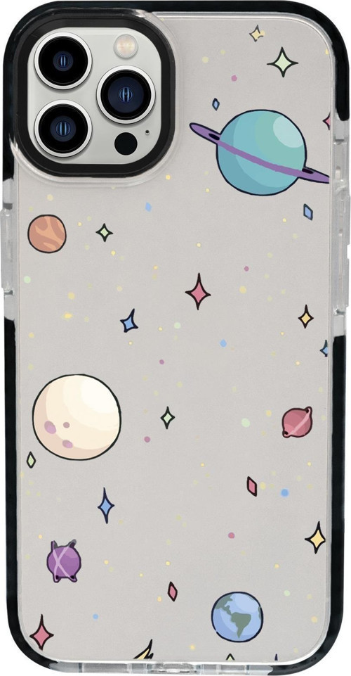 İphone 15 Pro Uyumlu Gezegenler Desenli Candy Bumper Darbe Emci Silikonlu Telefon Kılıfı