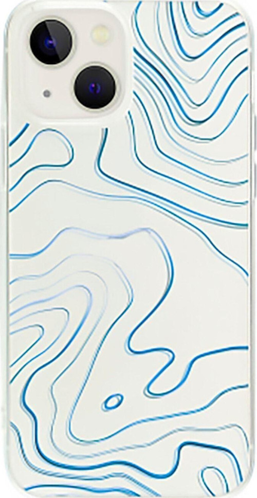 İphone 15 Blue Line Abract Şeffaf Telefon Kılıfı