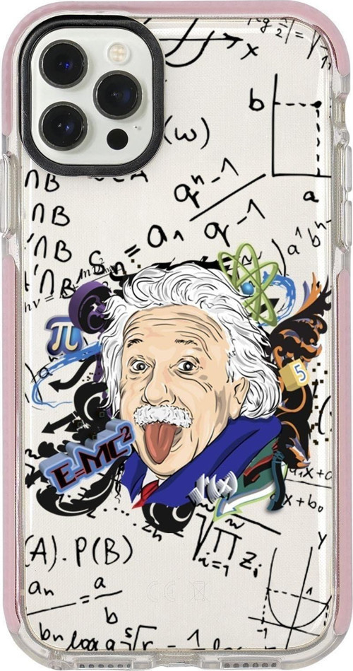 Iphone 12 Pro Max Einstein In Formula Desenli Candy Bumper Silikonlu Telefon Kılıfı
