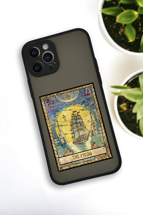 İphone 12 Pro Uyumlu The Moon Desenli Buzlu Şeffaf Lüx Telefon Kılıfı
