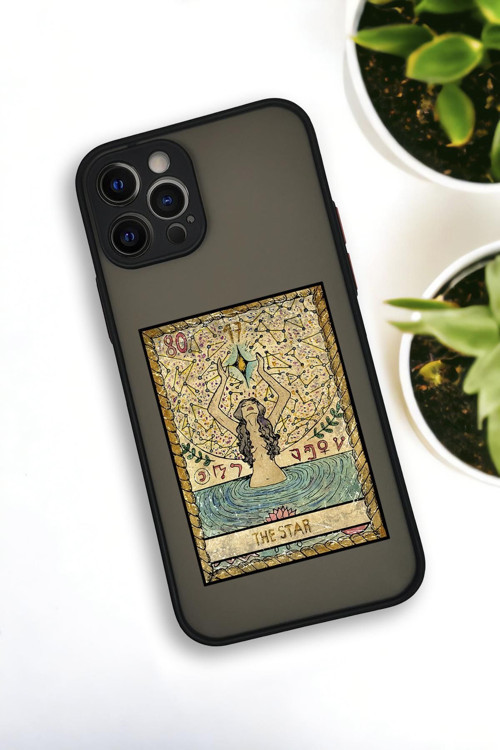 İphone 12 Pro Uyumlu The Star Desenli Buzlu Şeffaf Lüx Telefon Kılıfı