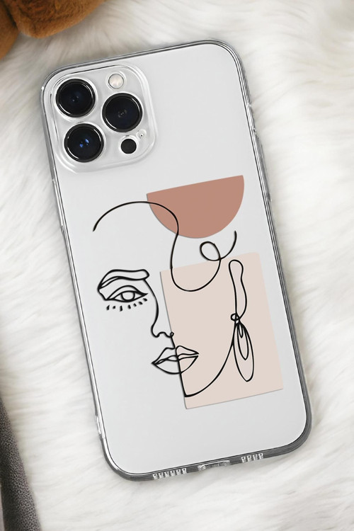 İphone 16 Pro Uyumlu Women Art Desenli Premium Silikonlu Şeffaf Telefon Kılıfı