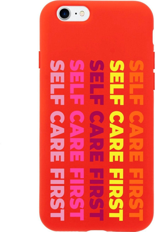 İphone Se Self Care Fırst Tasarımlı Kırmızı Telefon Kılıfı