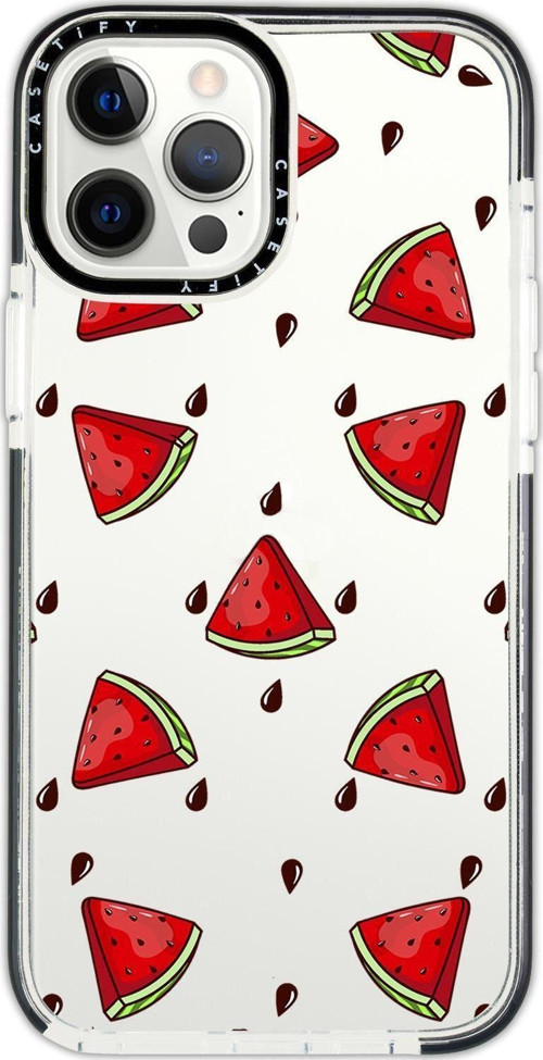 Iphone 12 Pro Casetify Karpuz Dilimleri Desenli Anti Shock Premium Silikonlu Siyah Kenar Detaylı Tel