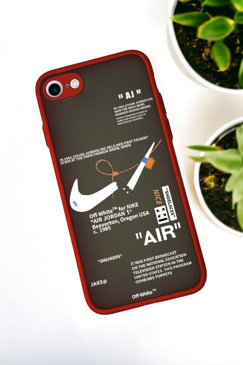 İphone 8 Uyumlu Air Desenli Buzlu Şeffaf Lüx Telefon Kılıfı