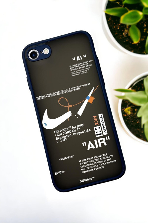İphone 8 Uyumlu Air Desenli Buzlu Şeffaf Lüx Telefon Kılıfı