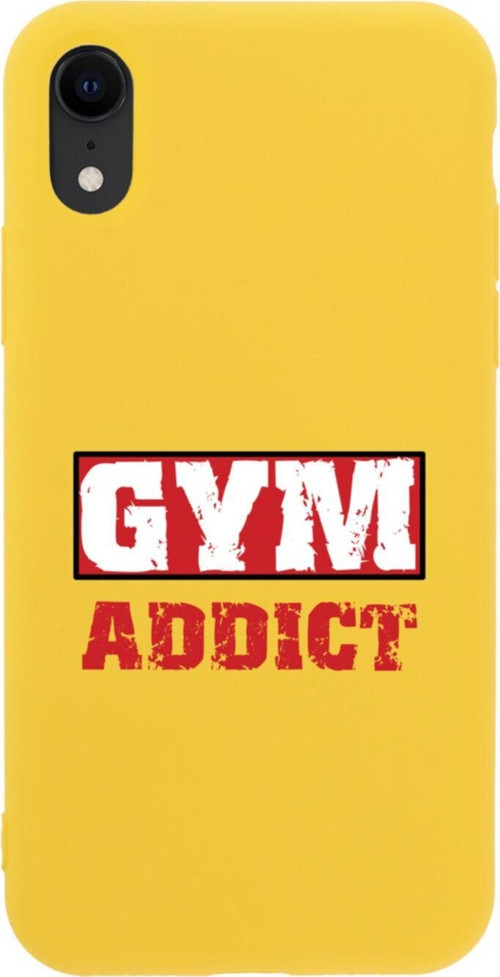 İphone Xr Gym Addict Tasarımlı Sarı Telefon Kılıfı