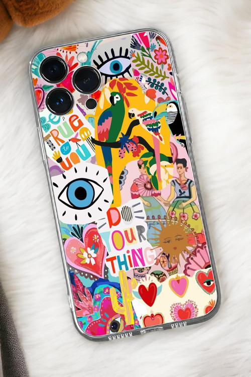 İphone 16 Pro Max Uyumlu Fun Desenli Premium Silikonlu Şeffaf Telefon Kılıfı