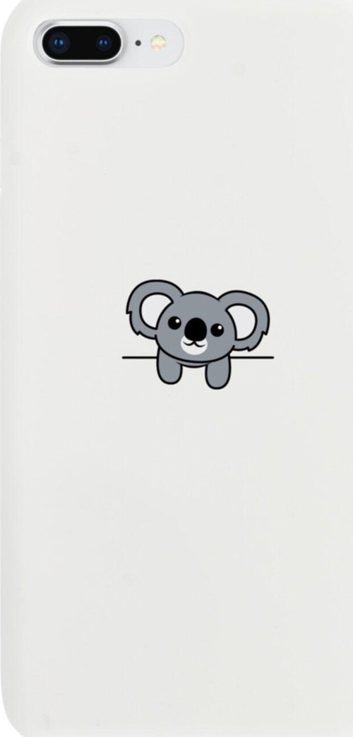 İphone 8 Plus Koala Tasarımlı Beyaz Telefon Kılıfı