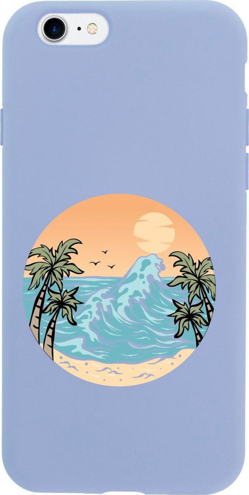 İphone Se Summer Beach Tasarımlı Lila Telefon Kılıfı