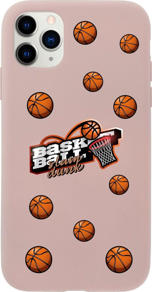Iphone 11 Pro Basketbol Top Tasarımlı Pembe Telefon Kılıfı