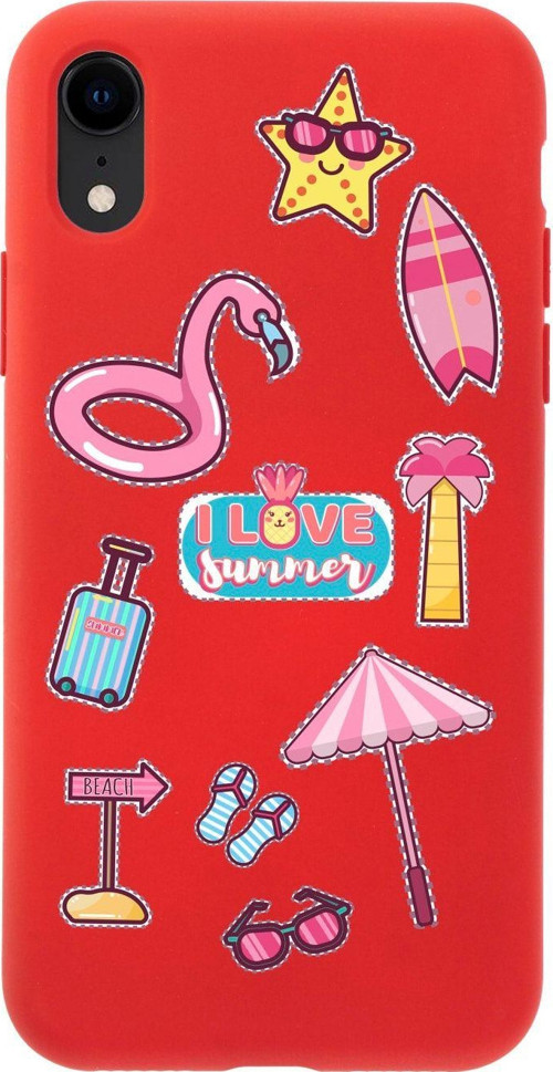 İphone Xr Love Summer Tasarımlı Kırmızı Telefon Kılıfı
