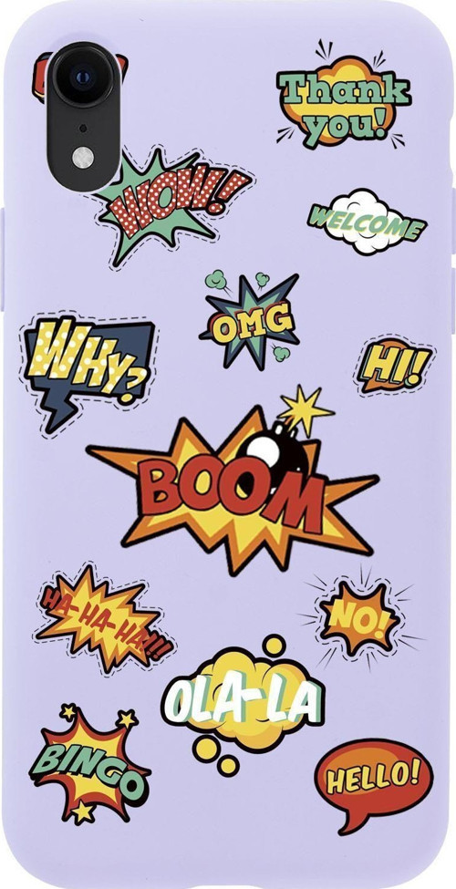 İphone Xr Stickers Desenli Premium Silikonlu Telefon Kılıfı
