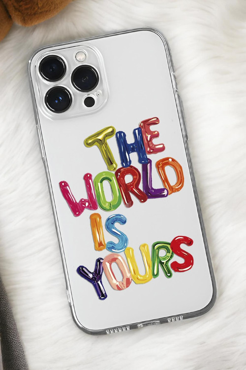İphone 16 Pro Max Uyumlu The World Desenli Premium Silikonlu Şeffaf Telefon Kılıfı