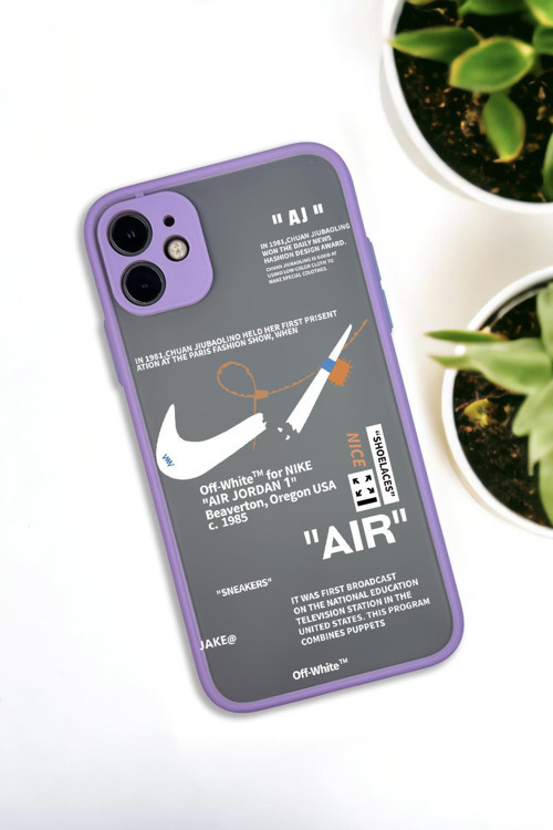 İphone 11 Uyumlu Air Desenli Buzlu Şeffaf Lüx Telefon Kılıfı