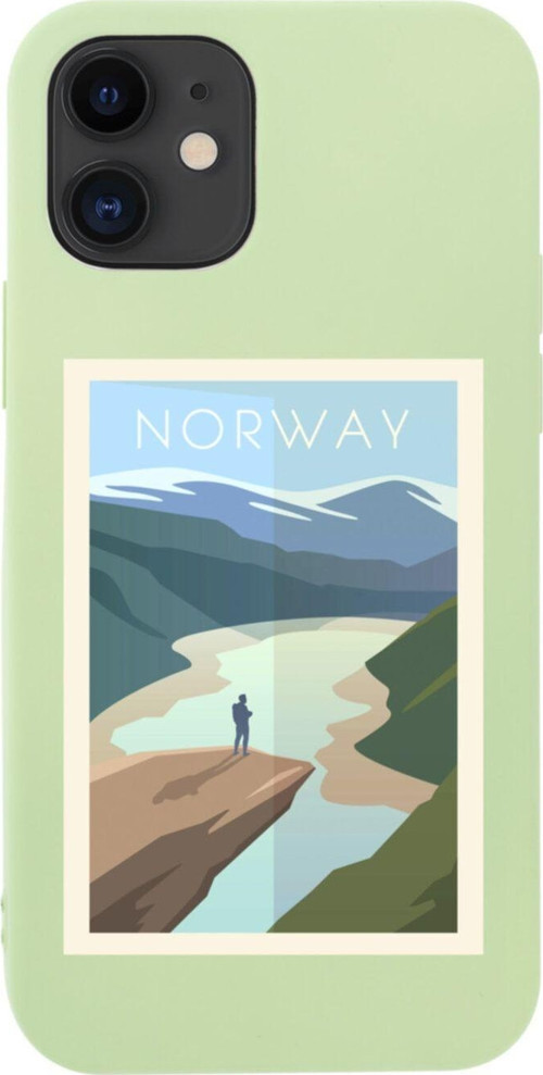 İphone 12 Norway Tasarımlı Yeşil Telefon Kılıfı